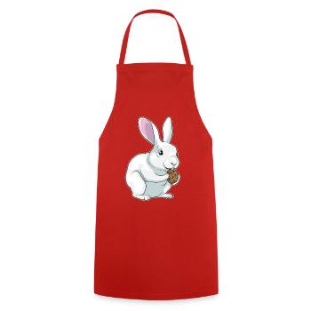 Biscuit lapin - Tablier de cuisine - rouge - Devant - AI Model Male 185 dark (185cm)