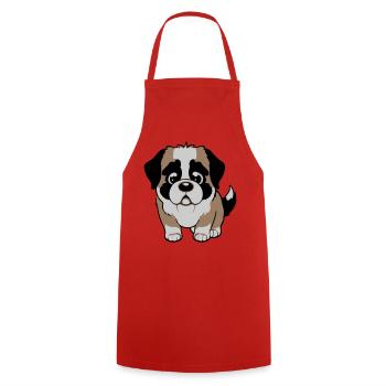 Chien Saint-Bernard - Tablier de cuisine - rouge - Devant - AI Model Male 185 dark (185cm)