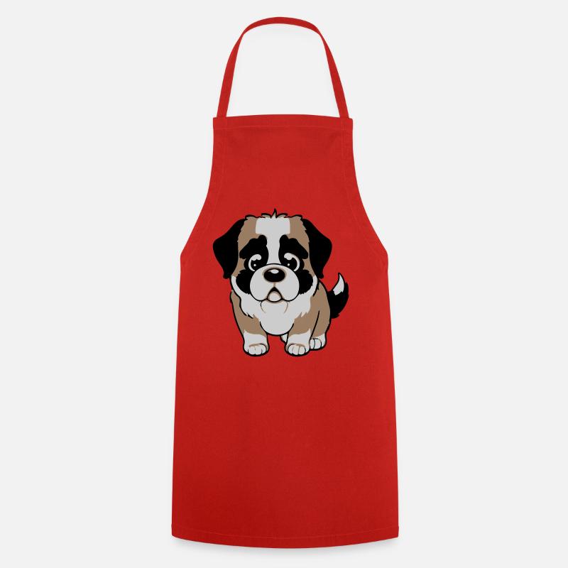Chien Saint-Bernard - Tablier de cuisine - rouge