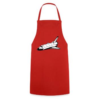 Space Shuttle - Kochschürze - Rot - Vorne - AI Model Male 185 dark (185cm)