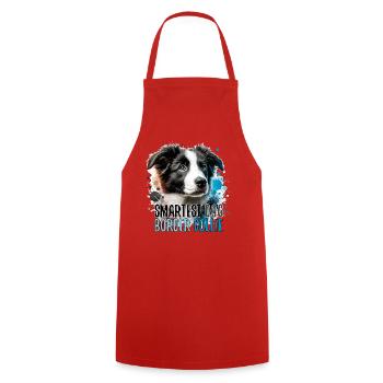 Border Collie chiot le plus intelligent chien cadeau - Tablier de cuisine - rouge - Devant - AI Model Male 185 dark (185cm)