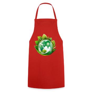 Planet Erde, Mutter Natur - Kochschürze - Rot - Vorne - AI Model Male 185 dark (185cm)