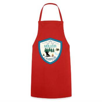 Meilleur campeur, roi du camping, champion camping - Tablier de cuisine - rouge - Devant - AI Model Male 185 dark (185cm)