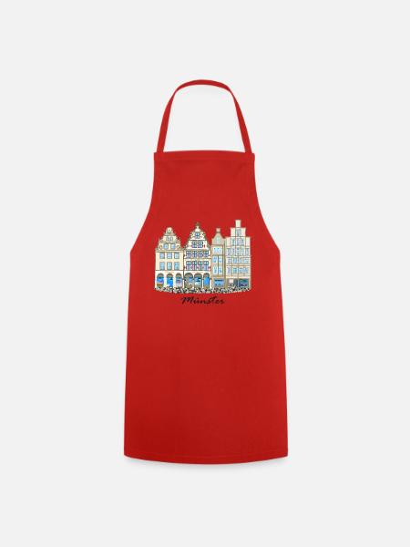 Münster Prinzipalmarkt, Häuserzeile, Deutschland - Kochschürze - Rot