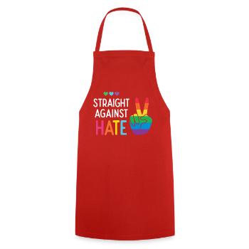 LGBT Pride Month - Straight Against Hate - Cooking Apron - red - Front - AI Model Male 185 dark (185cm)