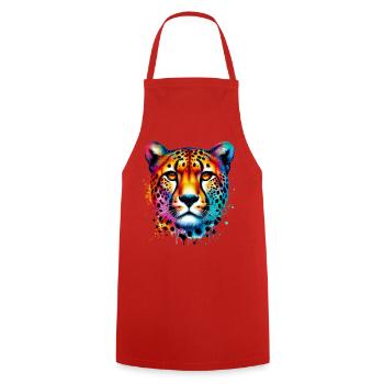 Guépard - Tablier de cuisine - rouge - Devant - AI Model Male 185 dark (185cm)