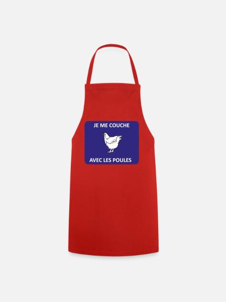 Je me couche avec les poules - Tablier de cuisine - rouge