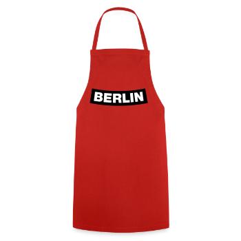 Berlin Chapter Element (JGA MC-Rocker-Design) - Kochschürze - Rot - Vorne - AI Model Male 185 dark (185cm)