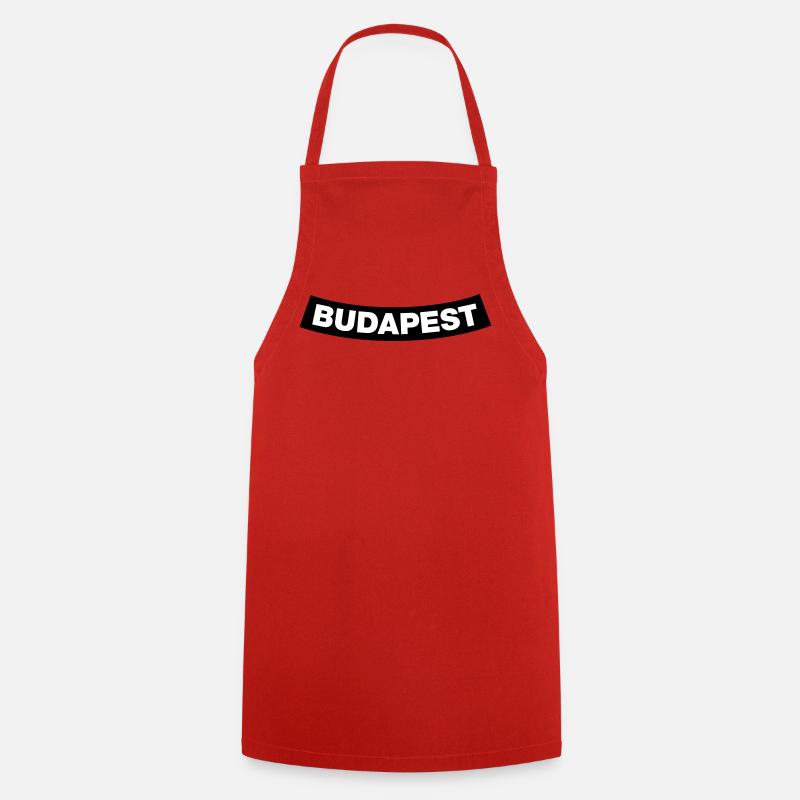 Budapest Chapter Element (Bachelor Party MC Rocker Design) - Cooking Apron - red