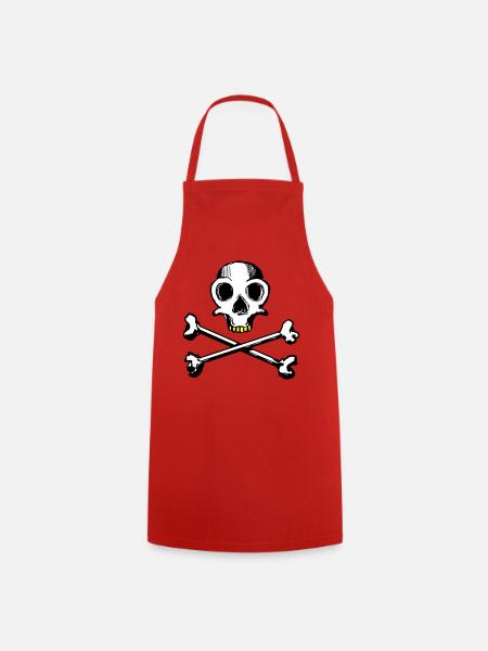 Skull and Bones 3c - Kochschürze - Rot