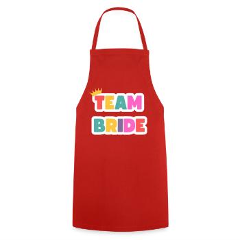 Équipe Bride ! Personnalisable - Tablier de cuisine - rouge - Devant - AI Model Male 185 dark (185cm)