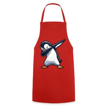 Pinguin Dab Dabbing Cool Entspannt - Kochschürze - Rot - Vorne - AI Model Male 185 dark (185cm)