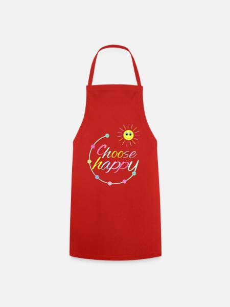 Choose Happy - Cooking Apron - red