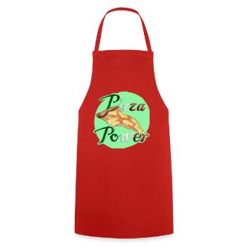 Pizza Power Super Powers Energy Slice UK - Cooking Apron - red - Front - AI Model Male 185 dark (185cm)
