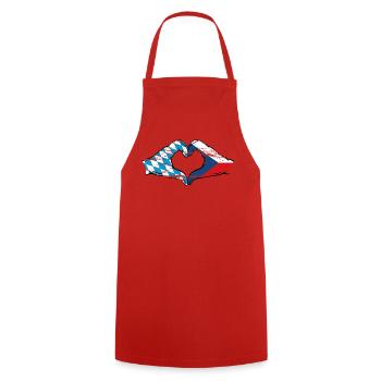 Bavière République Tchèque Drapeau Mains Coeur Utilisé - Tablier de cuisine - rouge - Devant - AI Model Male 185 dark (185cm)