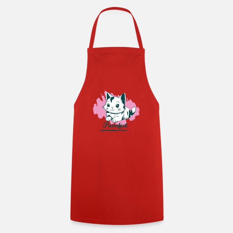 🥺Chat parfait ronronnait mignon doux adorable - Tablier de cuisine - rouge