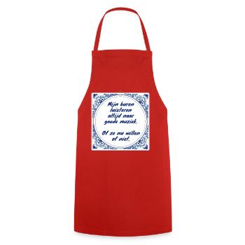 Les voisins écoutent toujours de la bonne musique # - Tablier de cuisine - rouge - Devant - AI Model Male 185 dark (185cm)