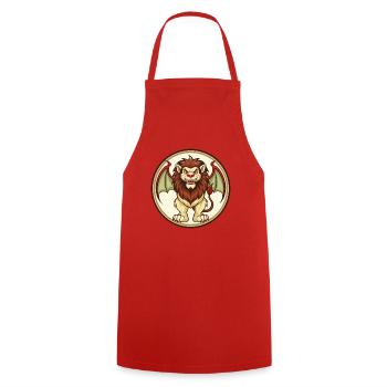 Manticore Coloré Kawaii Dessin Animé Personnage Animal de compagnie - Tablier de cuisine - rouge - Devant - AI Model Male 185 dark (185cm)