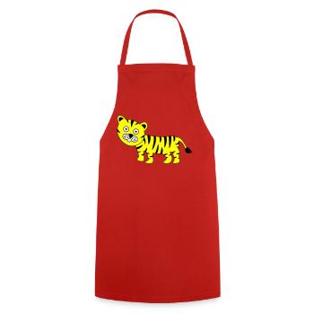 Tigre Drôle - Tablier de cuisine - rouge - Devant - AI Model Male 185 dark (185cm)
