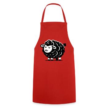 Black Sheep - Cooking Apron - red - Front - AI Model Male 185 dark (185cm)
