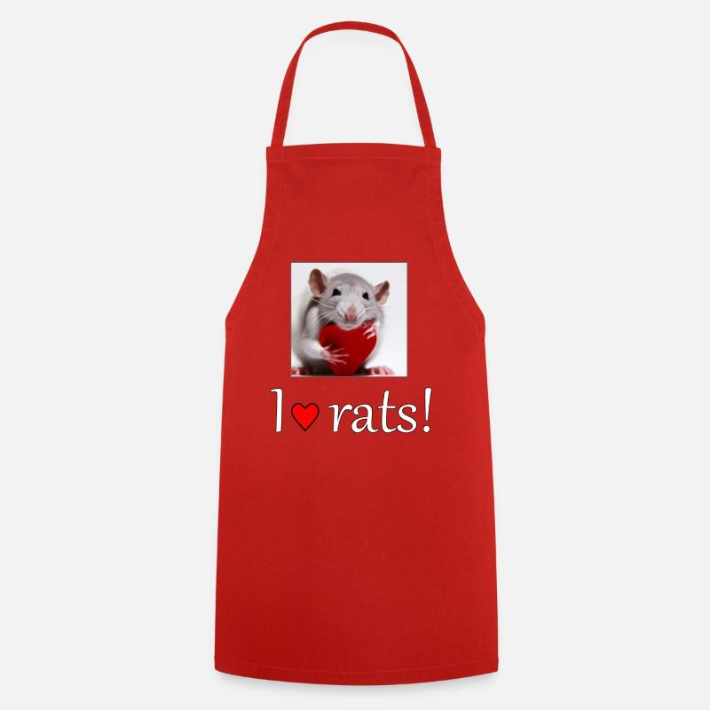 Ratte mit Herz - Kochschürze - Rot