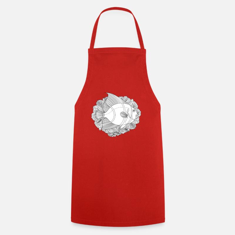 Fish Pacific Ocean Coral - Cooking Apron - red