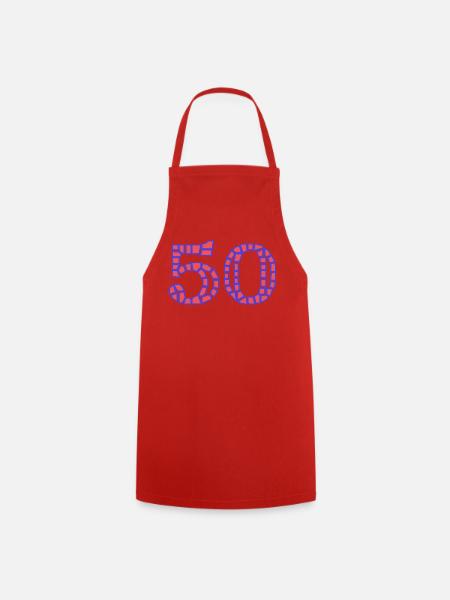 50. 50 ANS. 50e ANNIVERSAIRE. ANNIVERSAIRE 50 ANS. - Forklæde - rød