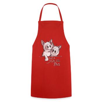 Just A Girl Who Loves Pigs Pig - Cooking Apron - red - Front - AI Model Male 185 dark (185cm)