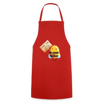 Sauvez les abeilles - Rettet die Bienen - Tablier de cuisine - rouge - Devant - AI Model Male 185 dark (185cm)