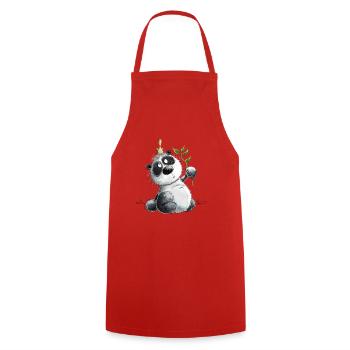 Funny Panda I Panda Bear I Pandas Animal Motif - Cooking Apron - red - Front - AI Model Male 185 dark (185cm)