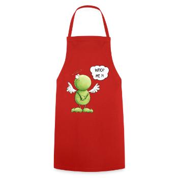 Frog Angel Innocence Who Me Saying - Cooking Apron - red - Front - AI Model Male 185 dark (185cm)