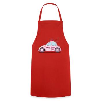 Police Car Pink - Cooking Apron - red - Front - AI Model Male 185 dark (185cm)