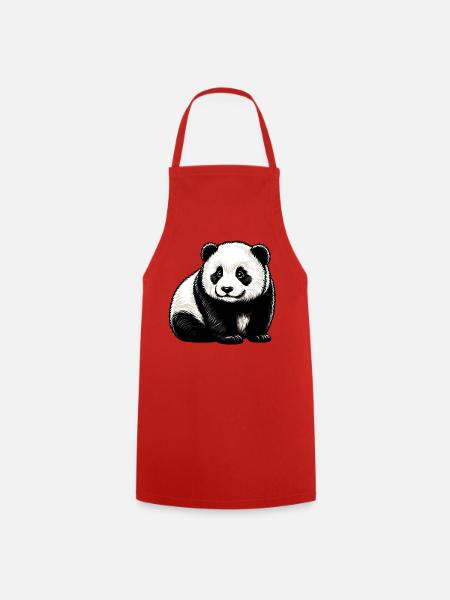Panda - Kochschürze - Rot