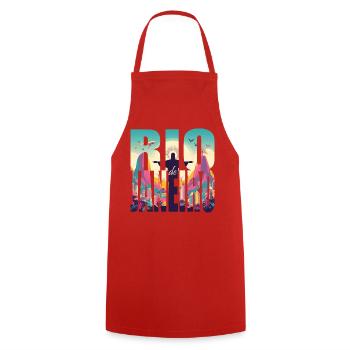 RIO CARNIVAL - Cooking Apron - red - Front - AI Model Male 185 dark (185cm)