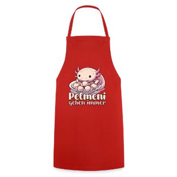 Axolotl Pelmeni gehen immer Geschenk - Kochschürze - Rot - Vorne - AI Model Male 185 dark (185cm)