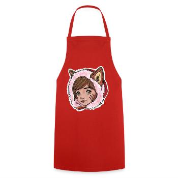 Le Petit Chaperon Rouge en petit loup - Tablier de cuisine - rouge - Devant - AI Model Male 185 dark (185cm)