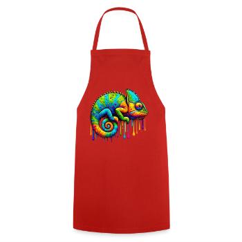 Chameleon - Cooking Apron - red - Front - AI Model Male 185 dark (185cm)