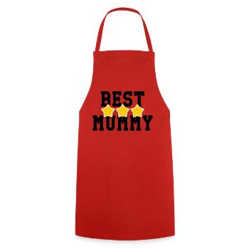 Best Mom - Mother's Day - Cooking Apron - red - Front - AI Model Male 185 dark (185cm)