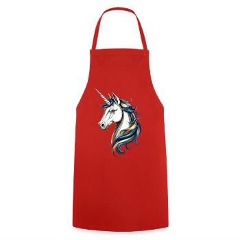 Licorne Cavalier Poney Ferme Chevaux Équitation Licornes - Tablier de cuisine - rouge - Devant - AI Model Male 185 dark (185cm)
