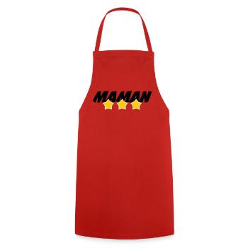 Maman d'Amour - Mother's Day - Cooking Apron - red - Front - AI Model Male 185 dark (185cm)