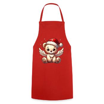 Ours en peluche ange doux compagnon de Noël - Tablier de cuisine - rouge - Devant - AI Model Male 185 dark (185cm)