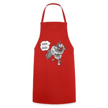 Drolliger Elefant Tiermotiv Wildtier Elefanten - Kochschürze - Rot - Vorne - AI Model Male 185 dark (185cm)