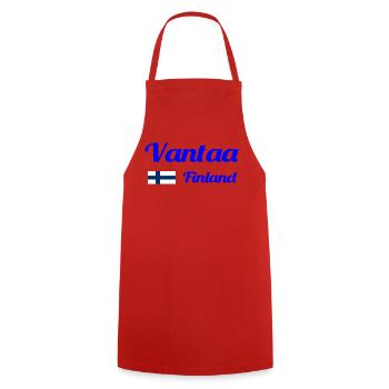 Vantaa Finland Print - Cooking Apron - red - Front - AI Model Male 185 dark (185cm)