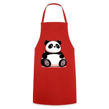 Panda - Cooking Apron - red - Front - AI Model Male 185 dark (185cm)