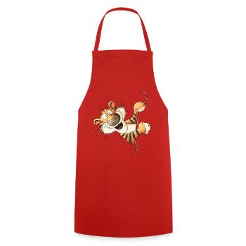 Look Look Tiger Wild Animal Big Cat - Cooking Apron - red - Front - AI Model Male 185 dark (185cm)
