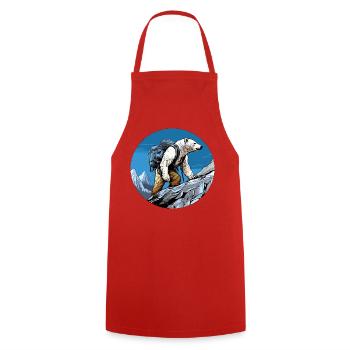Ours polaire Randonnée / Alpiniste Ours polaire - Tablier de cuisine - rouge - Devant - AI Model Male 185 dark (185cm)