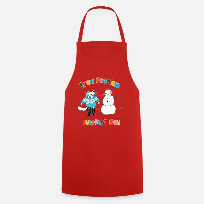 Problème de neige Journée parfaite - Tablier de cuisine - rouge