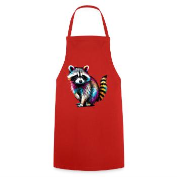 Raton laveur - Tablier de cuisine - rouge - Devant - AI Model Male 185 dark (185cm)