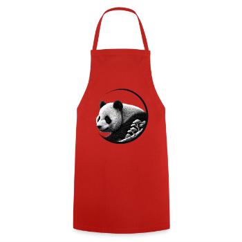 Panda mit Wald – Naturverbundene Eleganz - Kochschürze - Rot - Vorne - AI Model Male 185 dark (185cm)