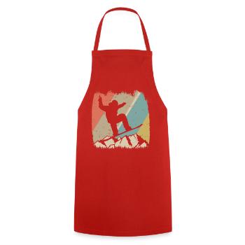 Alpiner Retro-Snowboarder - Kochschürze - Rot - Vorne - AI Model Male 185 dark (185cm)